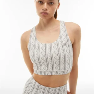 Reggiseno sportivo con stampa fotografica effetto tricot