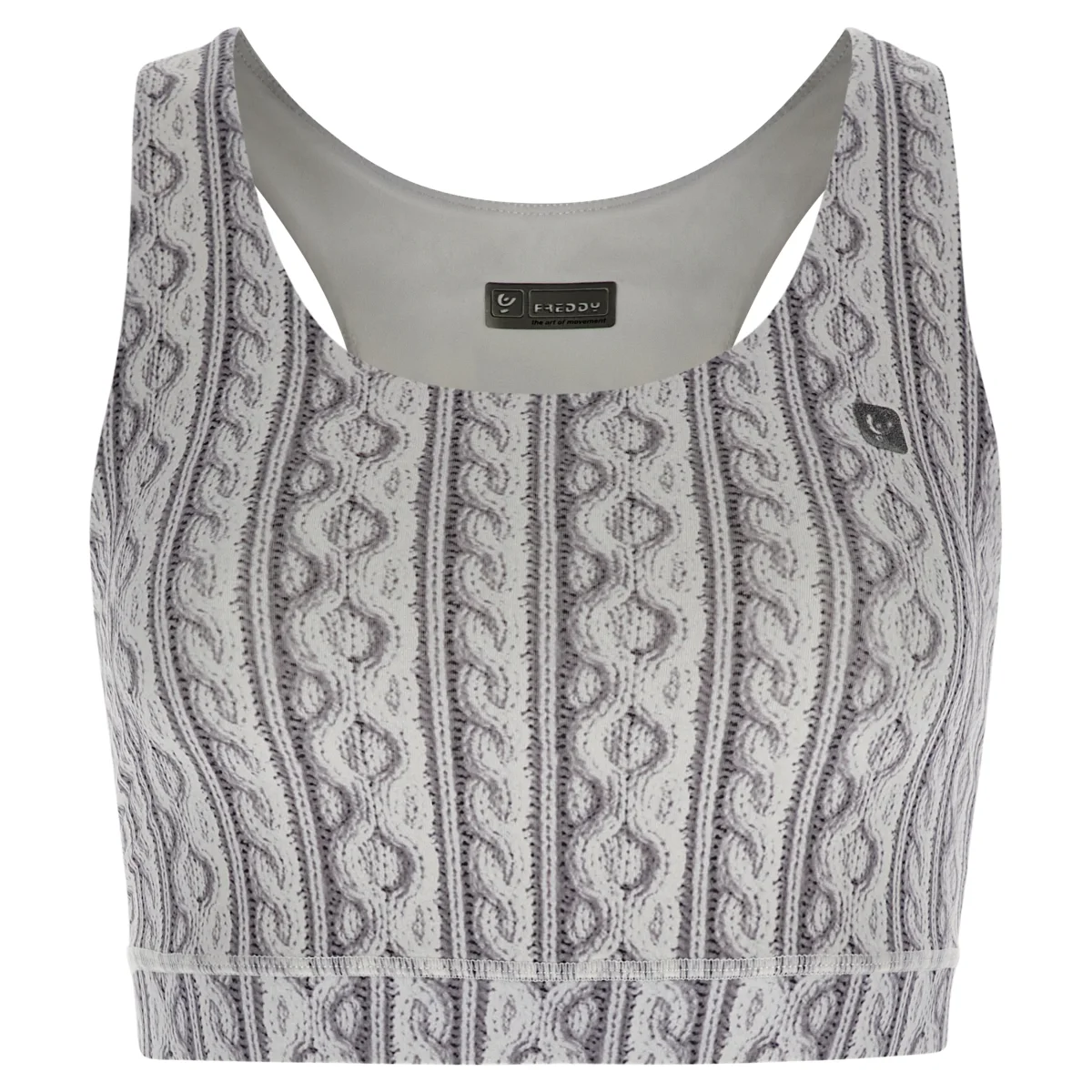 Reggiseno sportivo con stampa fotografica effetto tricot – Image 6