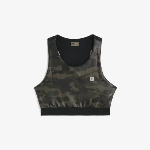 Reggiseno sportivo in tessuto tecnico coated lucido