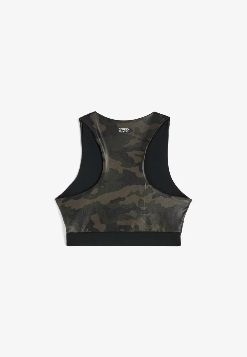 Reggiseno sportivo in tessuto tecnico coated lucido – Image 2