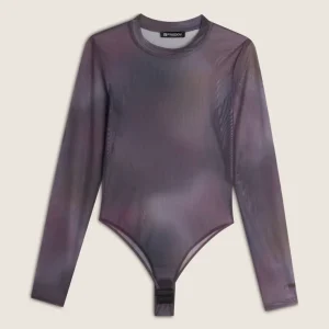 Body manica lunga in mesh sfumato