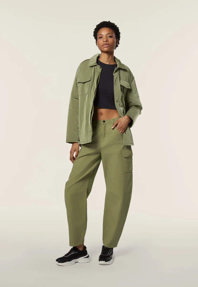 Pantaloni Cargo carrot fit in canvas – Image 2