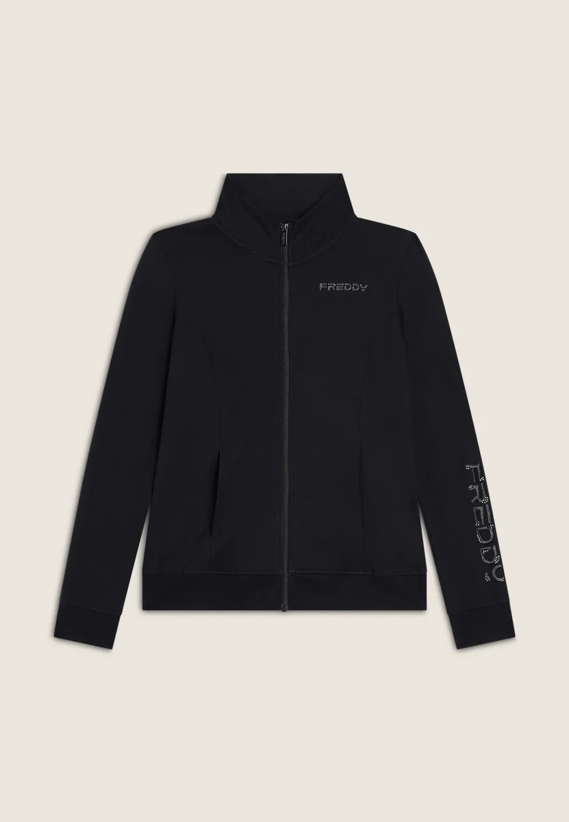 Felpa donna zip e collo alto regular fit con logo ricamato – Image 8