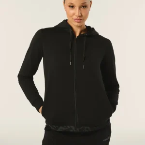 Felpa comfort fit con zip e cappuccio decorato da stampa