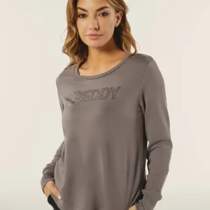 Felpa Girocollo da donna con Logo FREDDY in Strass