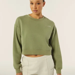 Felpa donna corta comfort fit in felpa poliestere