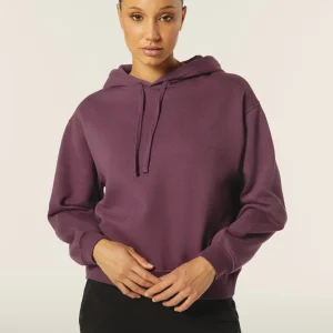 Felpa donna oversize con cappuccio e scritta sul retro