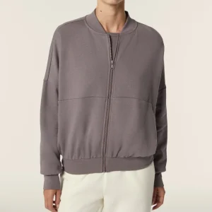 Felpa donna comfort fit chiusura zip e collo stile bomber