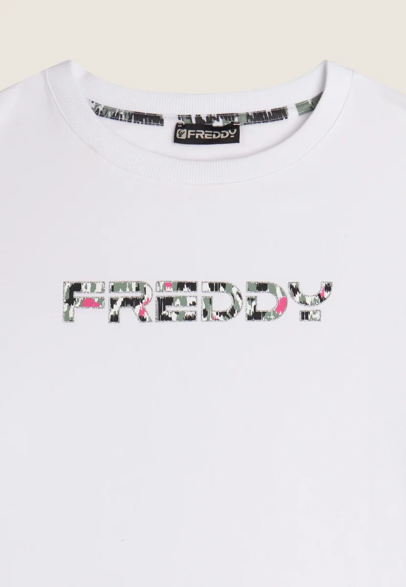 Felpa donna con cappuccio comfort fit con logo maculato – Image 7