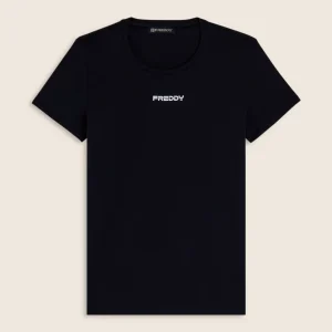 T-shirt slim fit in cotone elasticizzato con logo