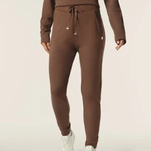 Pantalone donna in felpa viscosa con inserti a trecce