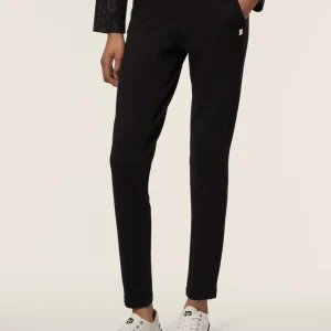 Pantalone donna in felpa di viscosa con gamba dritta