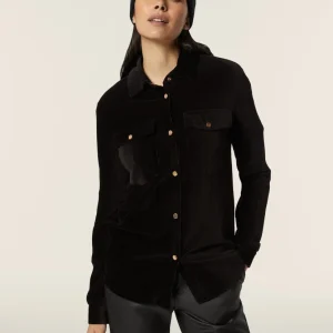 Camicia comfort fit in velluto mille righe