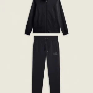 Tuta donna zip e collo alto in felpa con dettagli paisley