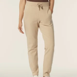 Pantalone donna in felpa con vita in costina e fondo dritto