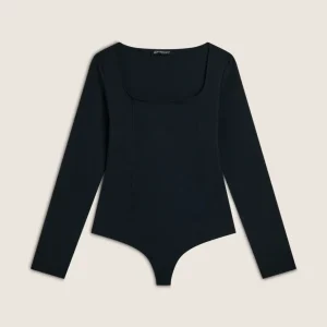 Body scollo quadrato in jersey di cotone organico