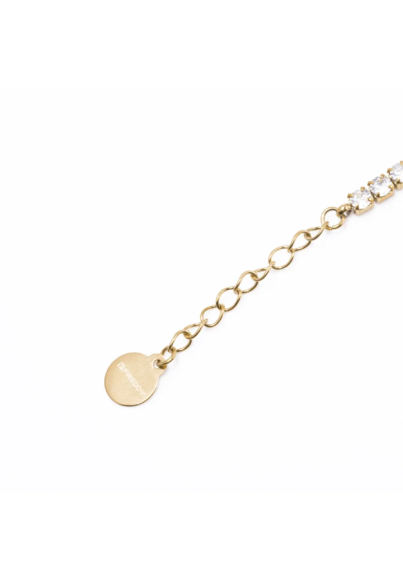 Bracciale Tennis in Dorato con Gemme Bianche – Image 3