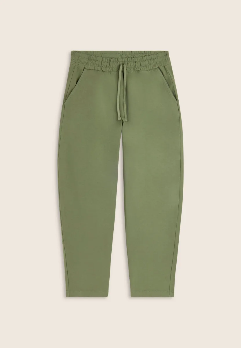 Pantaloni cropped in felpa di cotone tinto effetto vintage – Image 4