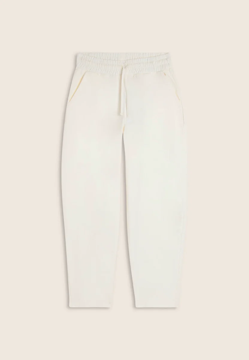 Pantaloni cropped in felpa di cotone tinto effetto vintage – Image 7