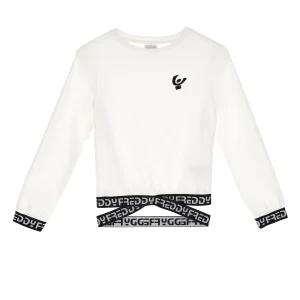 T-shirt manica lunga fondo con elastico jaquard logato