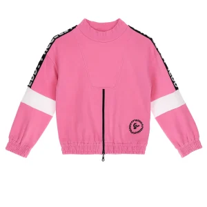 Felpa collo a lupetto e zip a mezza lunghezza sul fondo