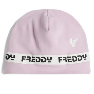 Berrettino da bambina a cuffia con banda logata