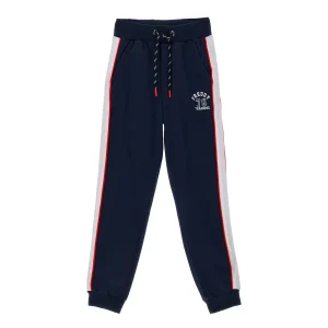 Pantaloni sportivi in felpa con bande laterali e piping