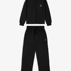 Tuta da bambina con collo alto e pantaloni fondo dritto