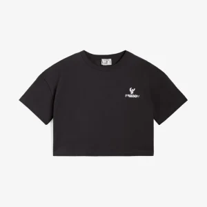 T-shirt da bambina comfort fit corta in vita