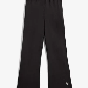 Pantaloni da bambina con fondo svasato e vita logata