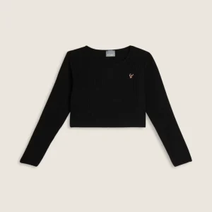 Felpa Bambina corta in viscosa a coste