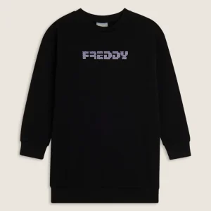 Felpa maxi Bambina con logo effetto tricot