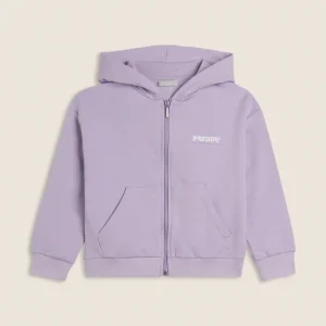 Felpa Bambina full zip con cappuccio e logo