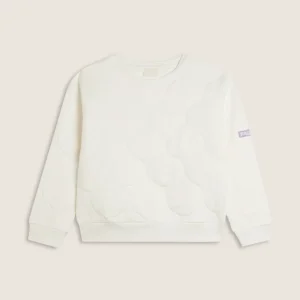 Felpa Bambina texturizzata con logo sulla manica