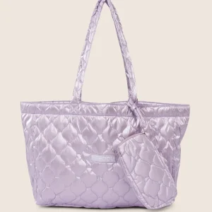 Borsa imbottita con trousse e logo ricamato