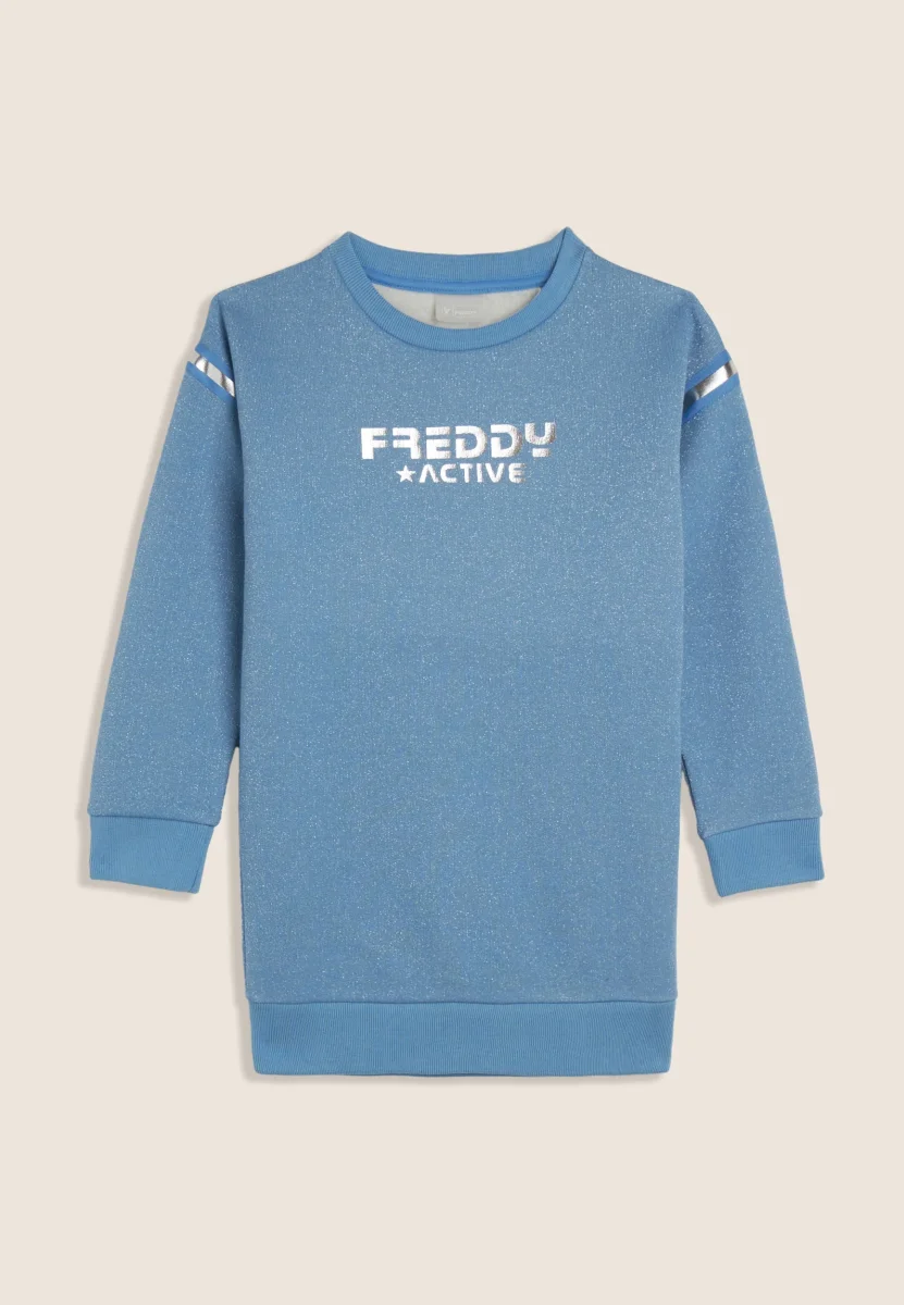 Felpa maxi Bambina in cotone con effetto lurex – Image 4