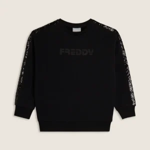Felpa Bambina con bande di paillettes e logo FREDDY