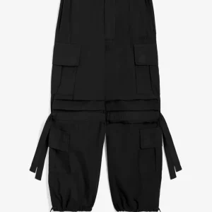 Cargo pants da bambina in popeline di cotone