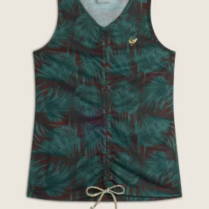 Canotta Bambina con Stampa Tropicale e Coulisse