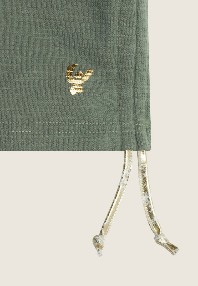 Shorts Bambina in Cotone Mélange con Coulisse Regolabili – Image 3