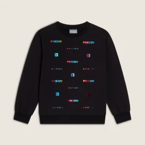 Felpa da Bambina girocollo comfort fit con loghi arcobaleno