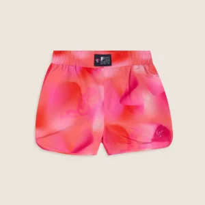 Pantaloncini Bambina in Tessuto Tecnico Rosa Arancio