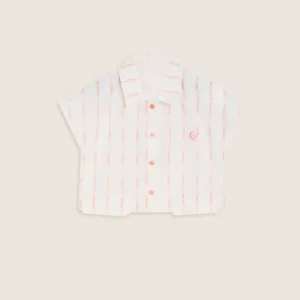 Camicetta Bambina Cropped a Righe Logate FREDDY