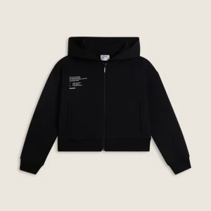 Felpa con cappuccio e zip con piccola stampa