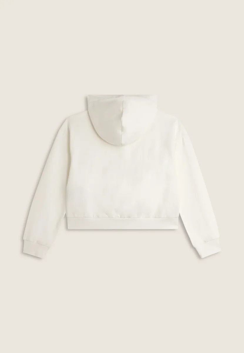 Felpa con cappuccio e zip con piccola stampa – Image 5