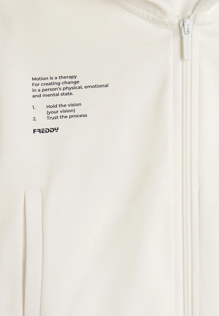 Felpa con cappuccio e zip con piccola stampa – Image 6