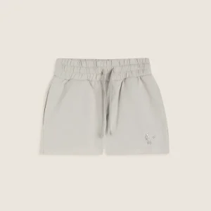 Shorts Bambina in Cotone Elasticizzato con Logo in Strass