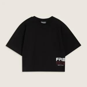 FR2201_2F5001_-_06.jpgv1763030729 T-shirt Bambina Oversize Cropped con Logo laterale