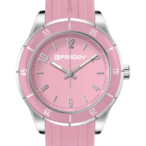 Orologio donna in silicone e ceramica rosa e argento