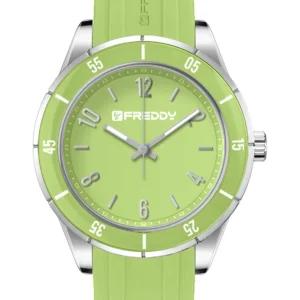 Orologio donna in silicone e ceramica verde e argento